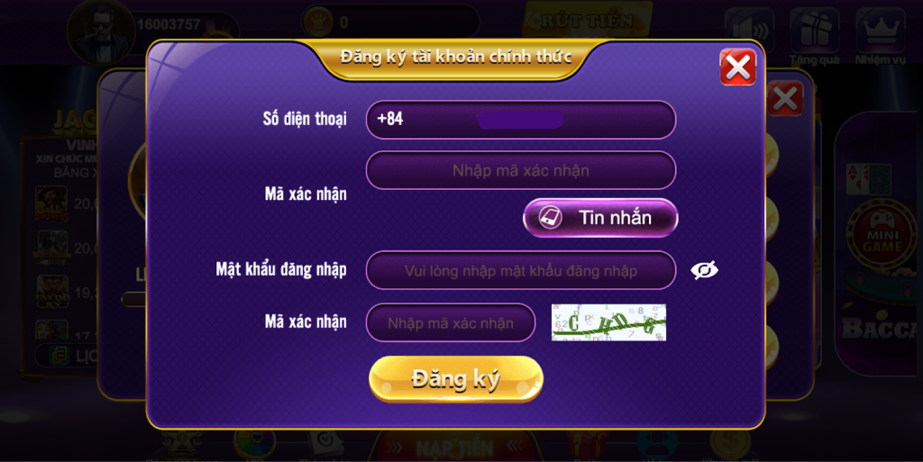 Đăng ký 68 game bài - Nhận thưởng 200k ngay hôm nay 7 Hoàn thiện thông tin đăng ký