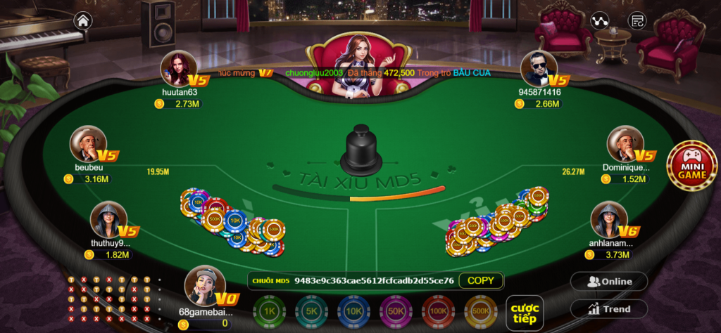 Cách chơi Tài Xỉu MD5 68 game bài và kinh nghiệm mới 4 huong dan cach choi tai xiu md5 68 game bai